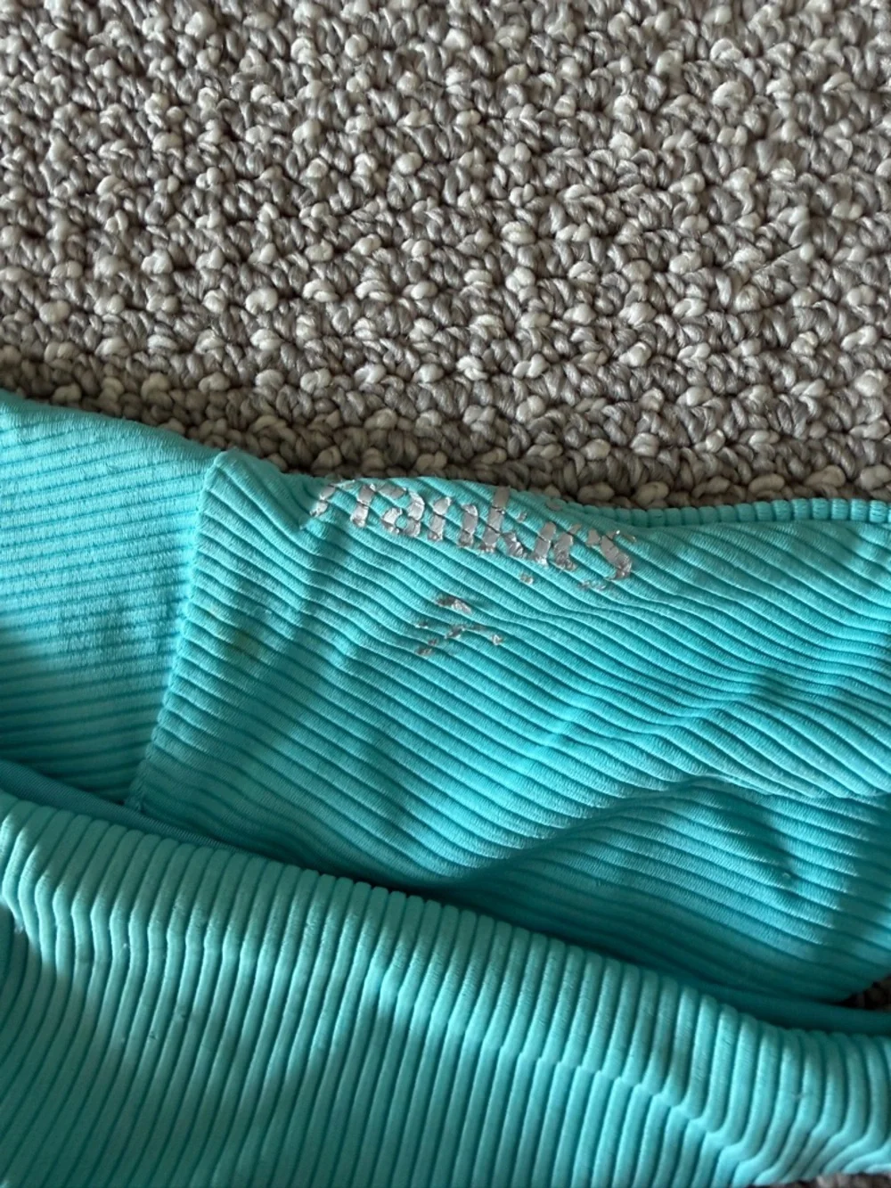 Frankie's Bikinis Ribbed Aqua Bikini Bottom - Turquoise